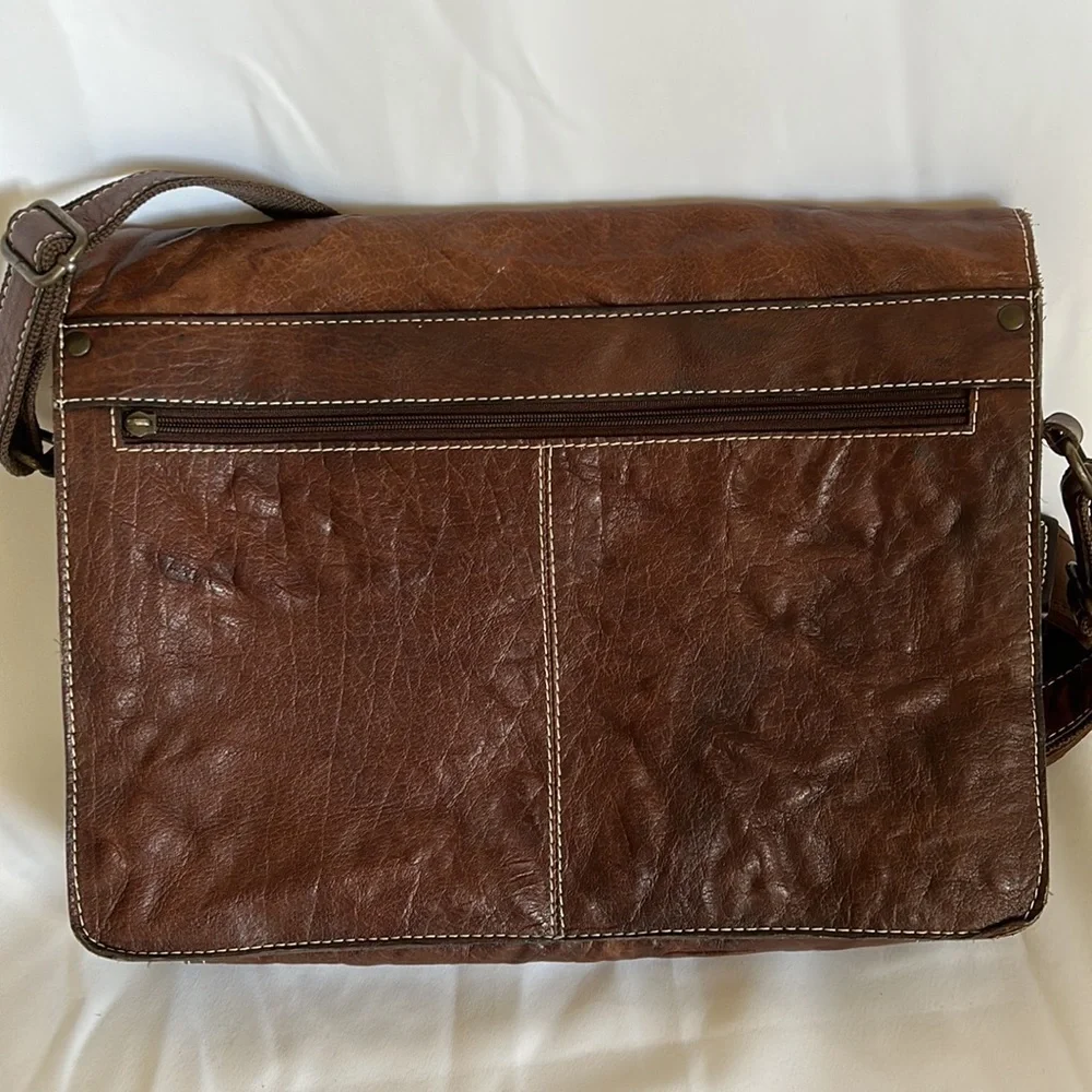 Vintage Wilson’s Leather Brown Crinkled Leather Shoulder Laptop Computer Bag